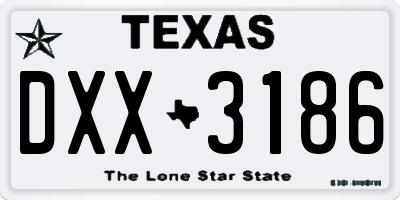 TX license plate DXX3186