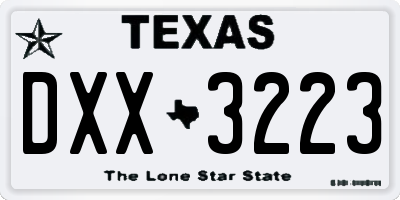 TX license plate DXX3223