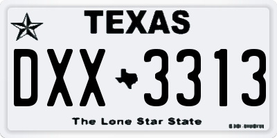 TX license plate DXX3313