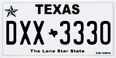 TX license plate DXX3330