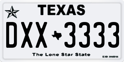 TX license plate DXX3333