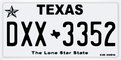 TX license plate DXX3352
