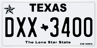 TX license plate DXX3400