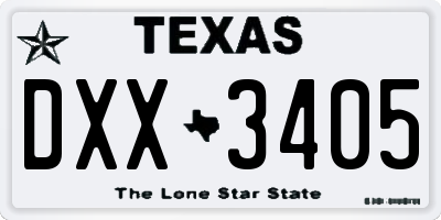 TX license plate DXX3405