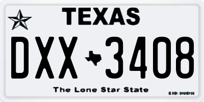 TX license plate DXX3408