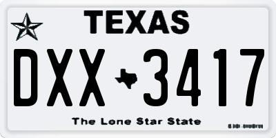TX license plate DXX3417