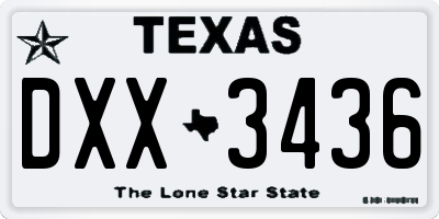 TX license plate DXX3436