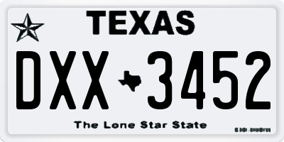 TX license plate DXX3452