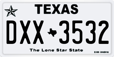 TX license plate DXX3532