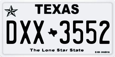 TX license plate DXX3552