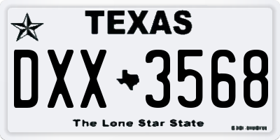 TX license plate DXX3568