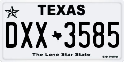 TX license plate DXX3585