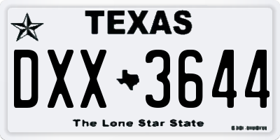 TX license plate DXX3644