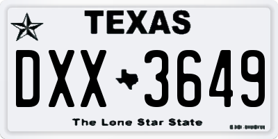 TX license plate DXX3649