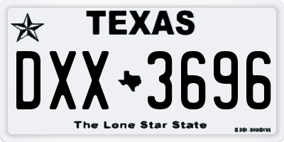 TX license plate DXX3696