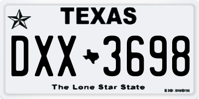 TX license plate DXX3698