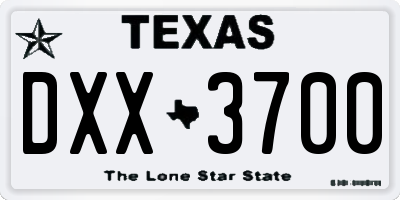 TX license plate DXX3700