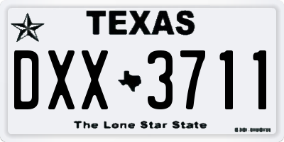TX license plate DXX3711