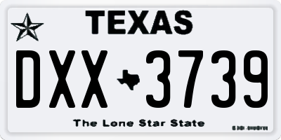 TX license plate DXX3739