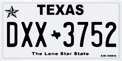 TX license plate DXX3752