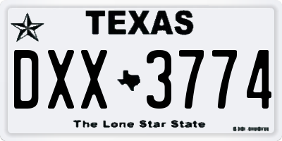 TX license plate DXX3774