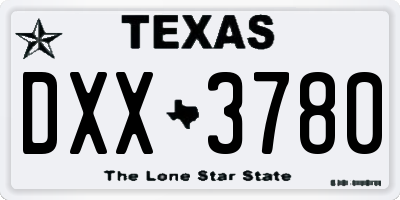 TX license plate DXX3780