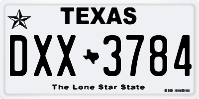 TX license plate DXX3784