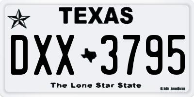 TX license plate DXX3795