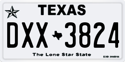 TX license plate DXX3824