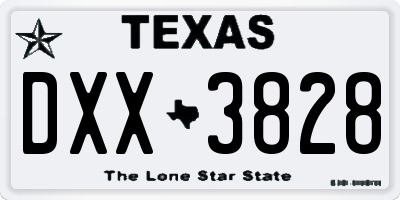 TX license plate DXX3828
