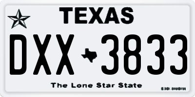 TX license plate DXX3833