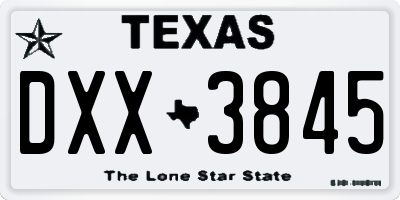 TX license plate DXX3845
