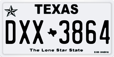 TX license plate DXX3864