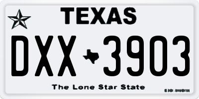 TX license plate DXX3903