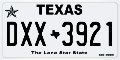 TX license plate DXX3921