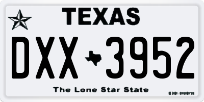 TX license plate DXX3952