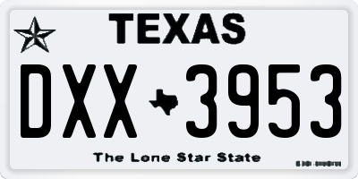 TX license plate DXX3953