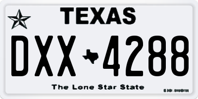 TX license plate DXX4288
