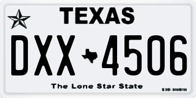 TX license plate DXX4506