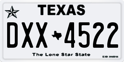TX license plate DXX4522