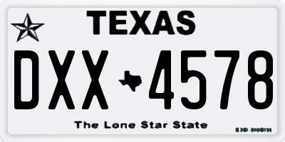 TX license plate DXX4578