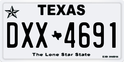 TX license plate DXX4691