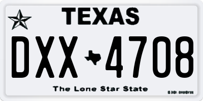 TX license plate DXX4708