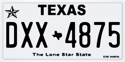 TX license plate DXX4875