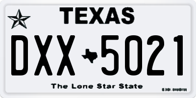 TX license plate DXX5021