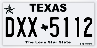 TX license plate DXX5112