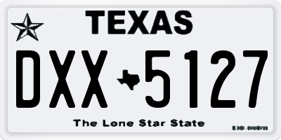 TX license plate DXX5127