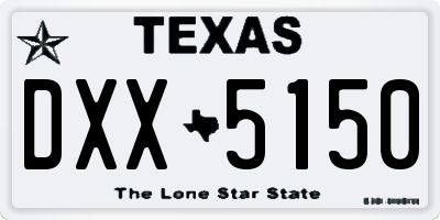 TX license plate DXX5150