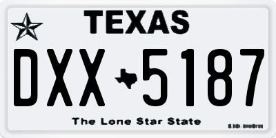 TX license plate DXX5187