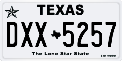 TX license plate DXX5257
